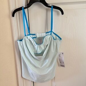 NWT Urban Outfitters Turquoise Cami/Bra with Blue Trim, size S